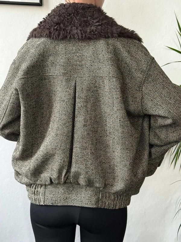 LIMITED EDITION HERRINGBONE COMBINED BOMBER JACKET - Image 2