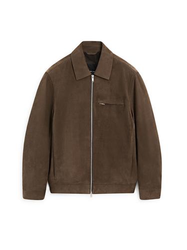 Chaqueta corta piel ante - Oliva de Zara - Imagen 0