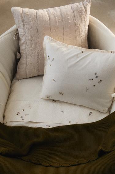 MØNSTRET SENGESÆT TIL LILLE VUGGE - knæk. hvid fra Zara