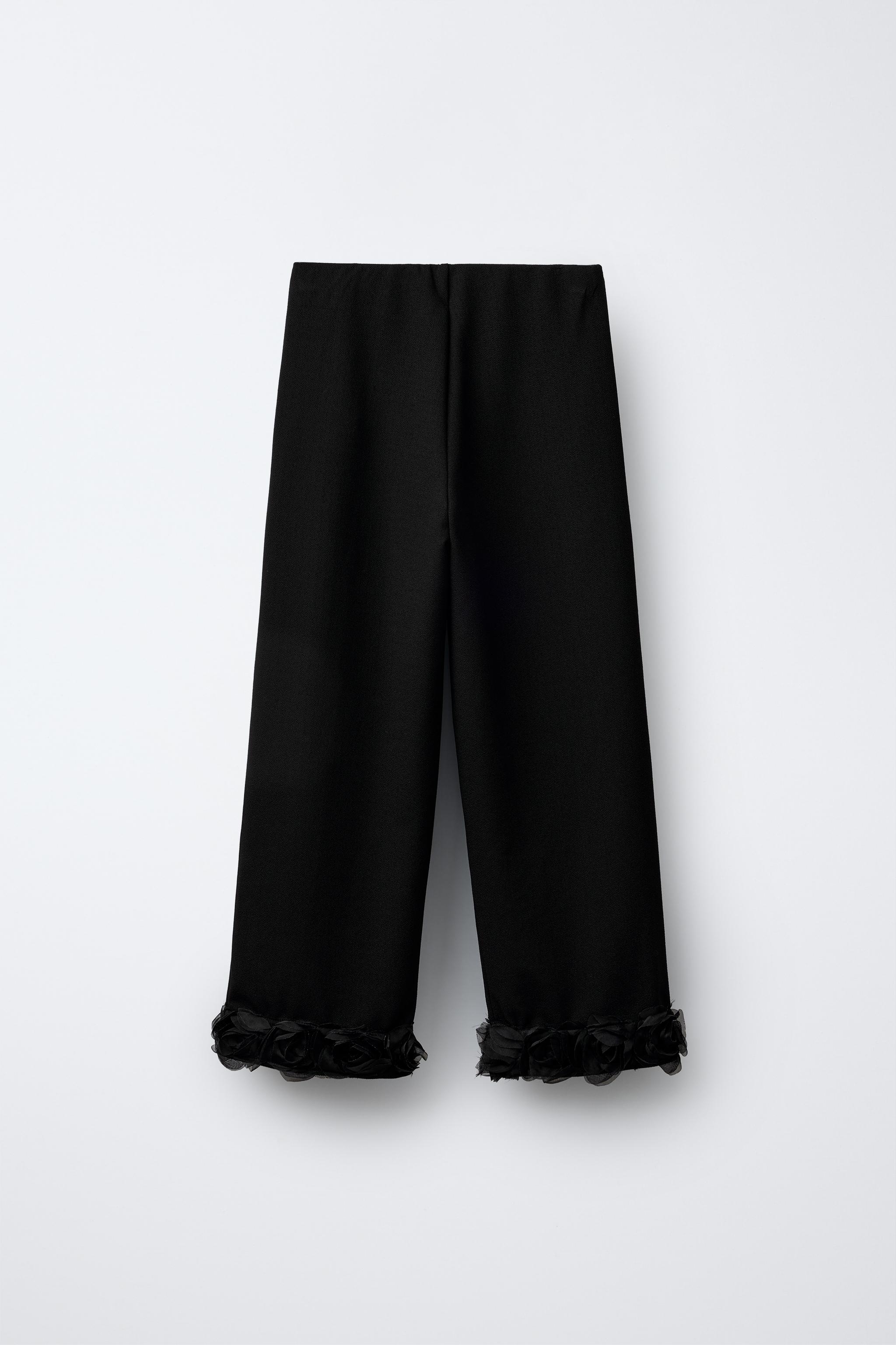 チュールフラワーキュロットパンツ - ブラック | ZARA Japan / 日本