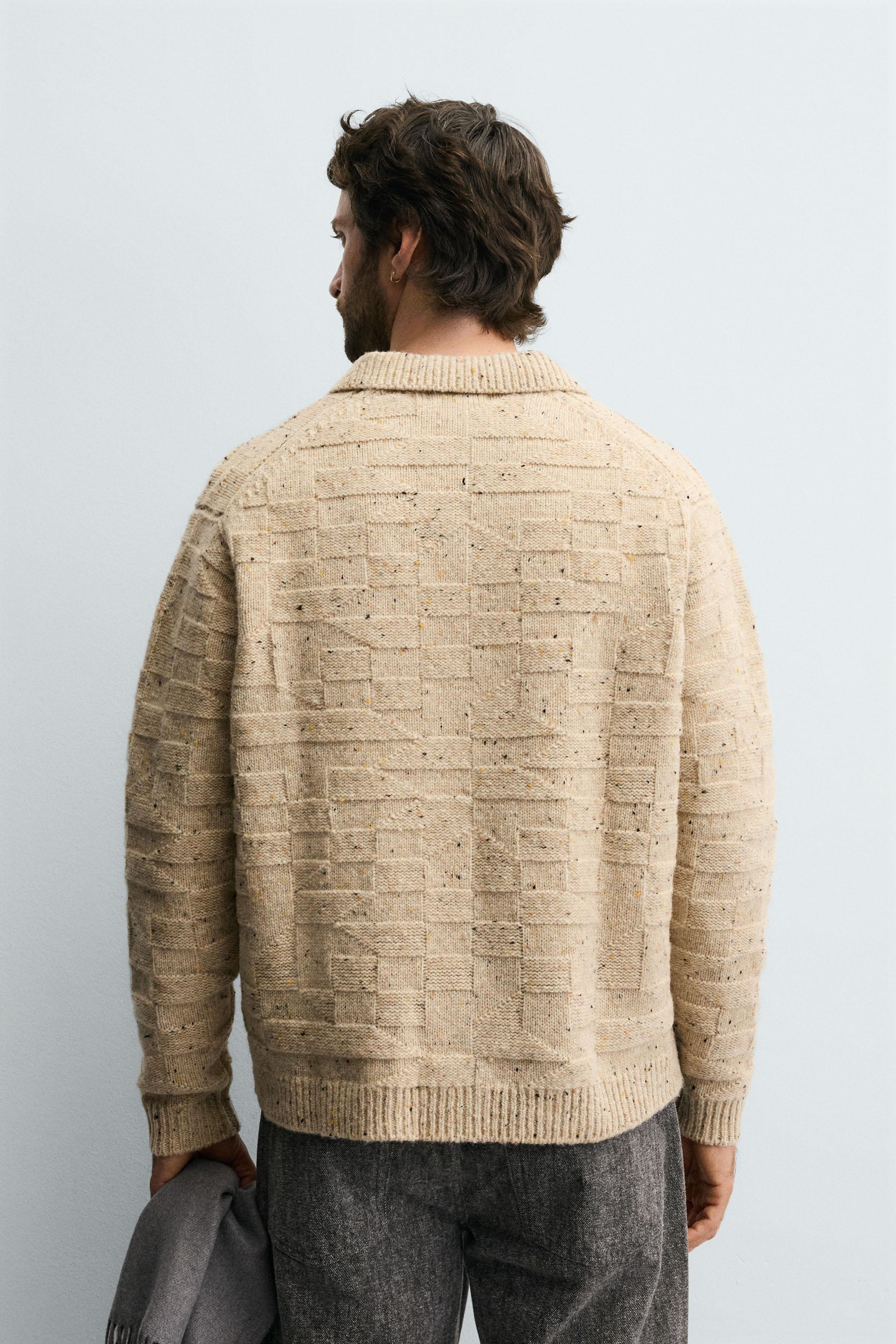 100% WOOL BUTTON-DOWN KNIT POLO SHIRT