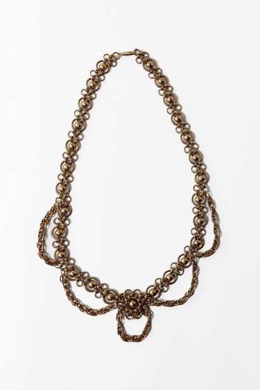 Zara METAL FLOWER BELT - Pink gold