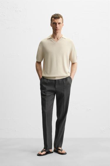 RELAXED FIT LINEN TROUSERS - Grey by Zara - Image 0