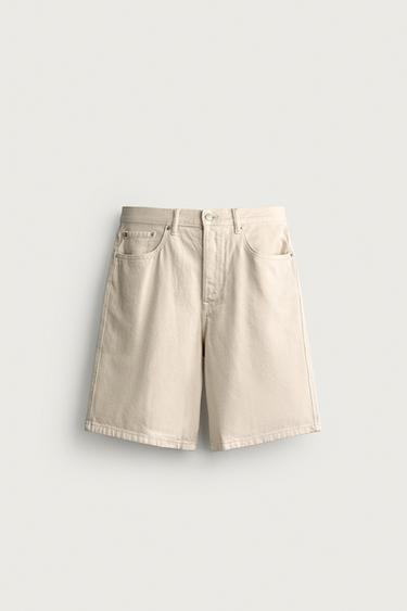 BERMUDAS DENIM STRAIGHT FIT - Branco roto de Zara