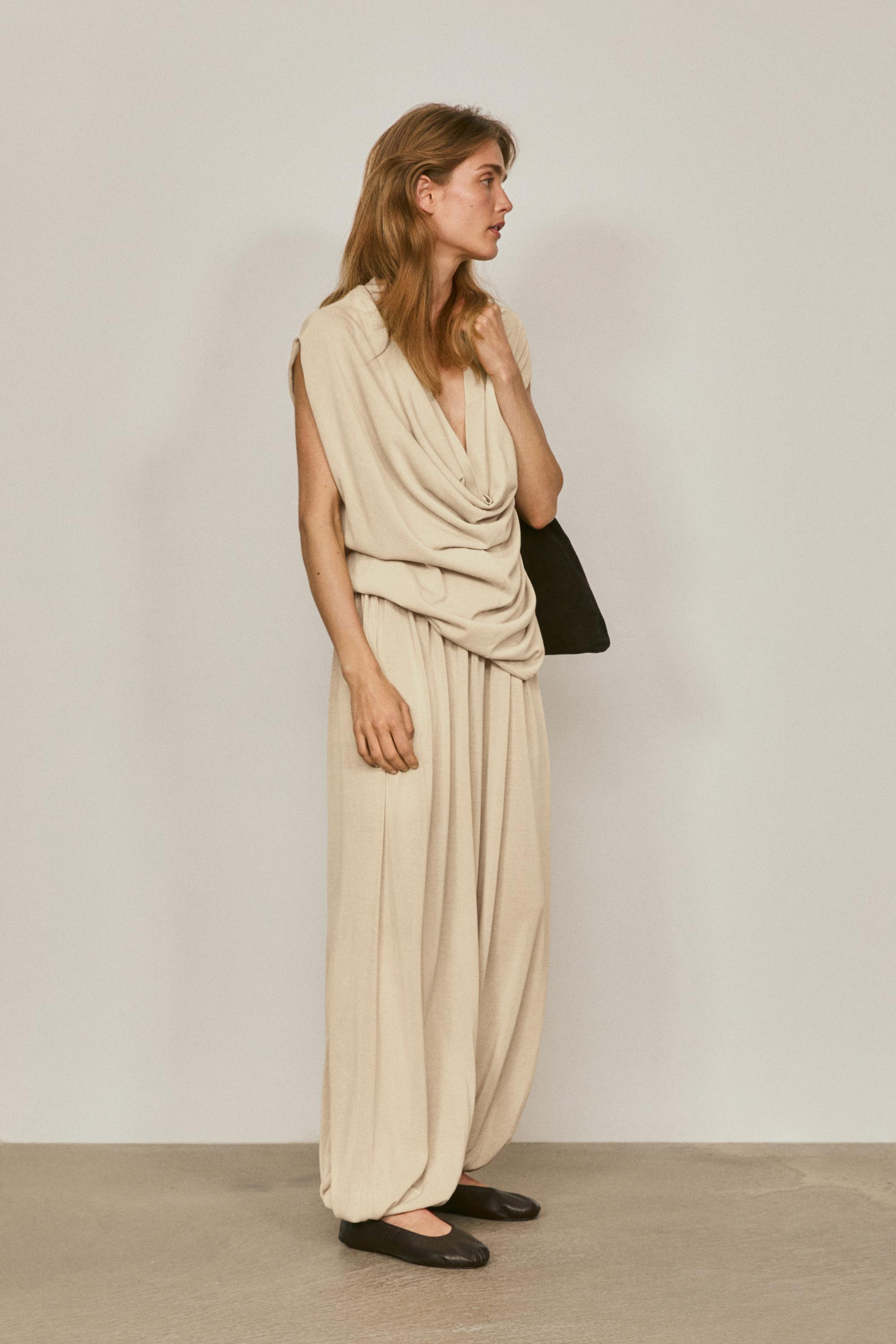 Silk blend top with cowl neckline - LIMITED EDITION