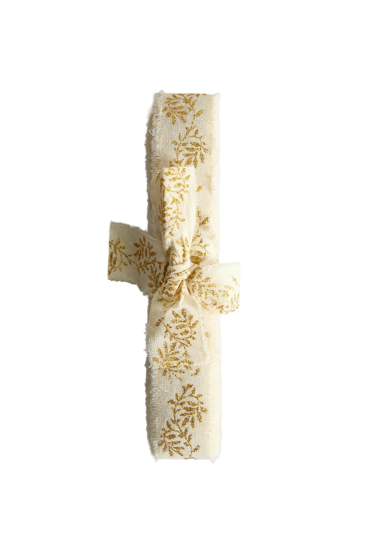 CHRISTMAS PRINTED COTTON GIFT RIBBON