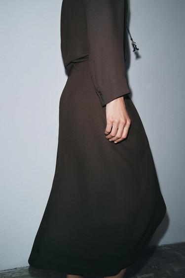 ROBE DRAPÉE ZW COLLECTION - Marron foncé de Zara - Image 4