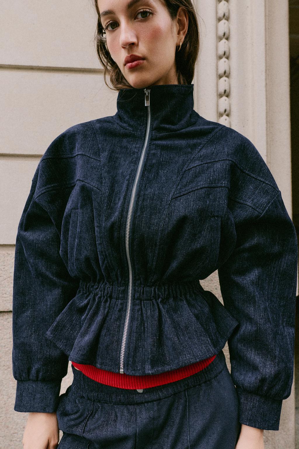 ELASTICATED WAIST PEPLUM JACKET