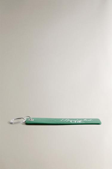 LEATHER TENNIS KEYRING - Green by Zara - Image 4