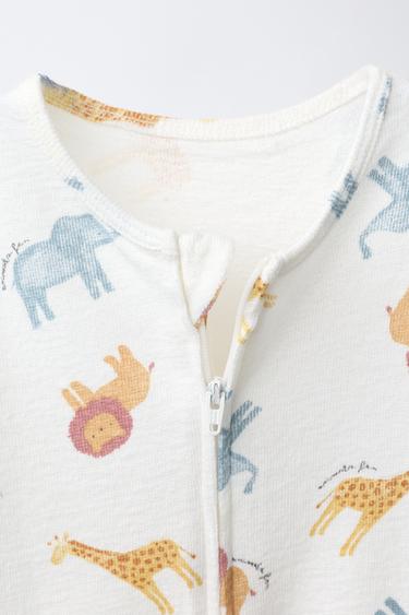 TWO-PACK OF ANIMAL PRINT SLEEPSUITS - Beige by Zara - Image 3
