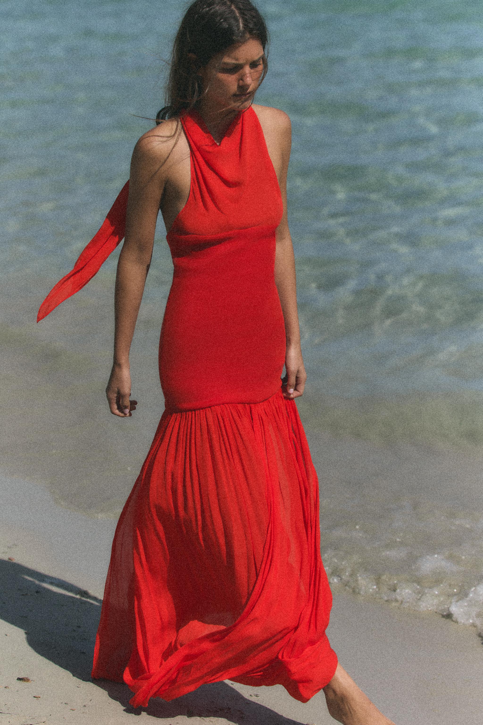 ROBE HALTER BIMATIÈRE À VOLUME