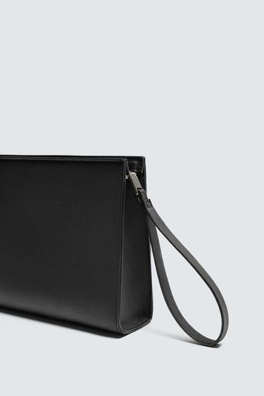 Zara TEXTURED CLUTCH - Black