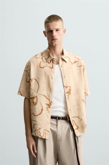 ABSTRACT PRINT SHIRT - camel by Zara