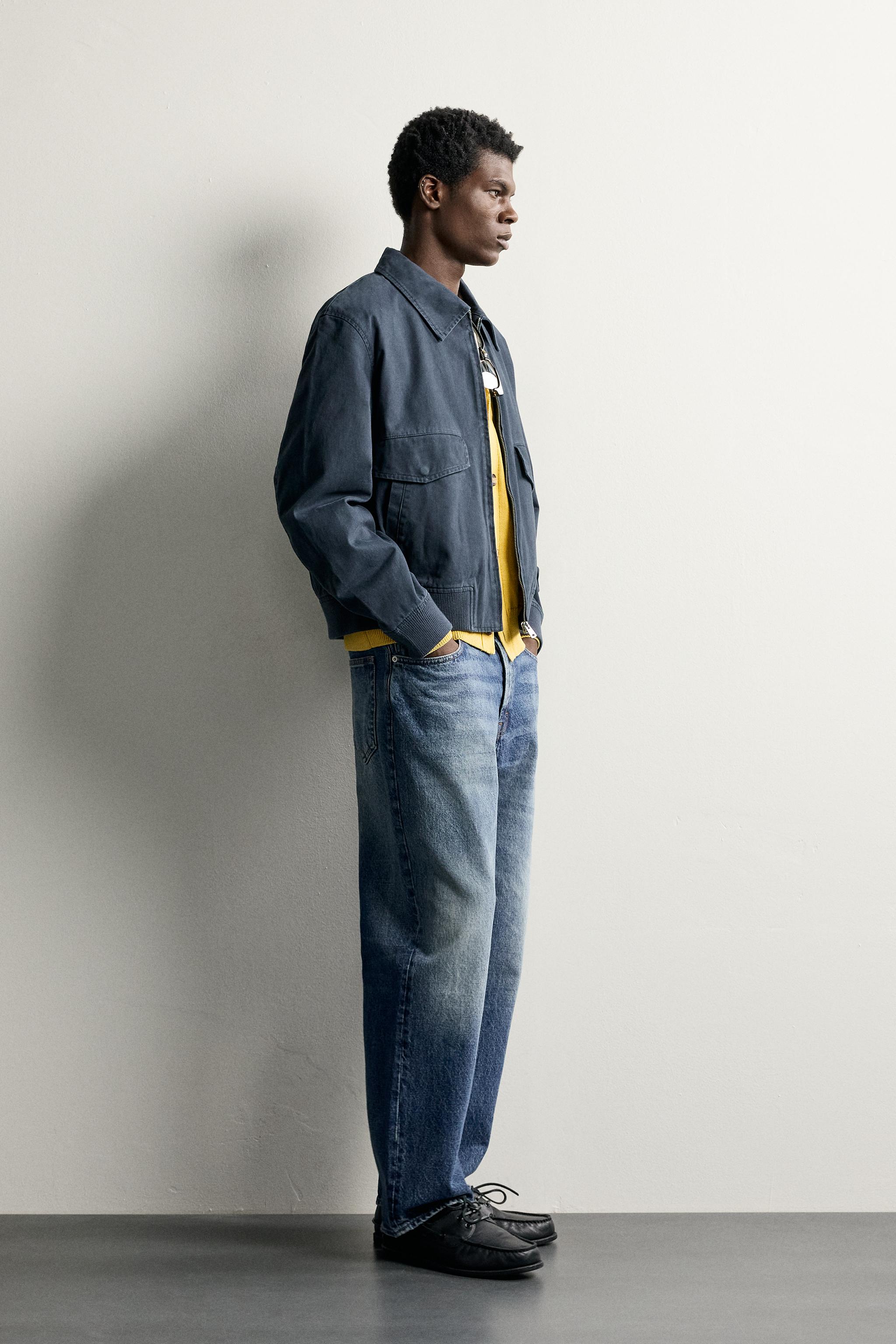 Мужские куртки Zara WASHED RIB CROPPED JACKET — фото 4