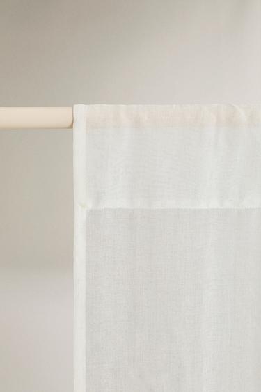 DOUBLE-WIDTH SHEER CURTAIN WITH LOW OPACITY - Ecru by Zara - Image 1
