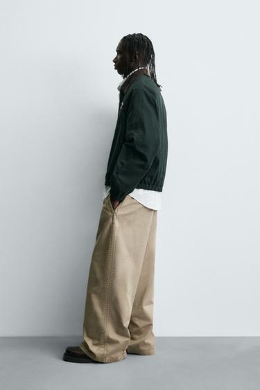 EMBROIDERED CONTRAST COLLAR JACKET - Green by Zara - Image 3