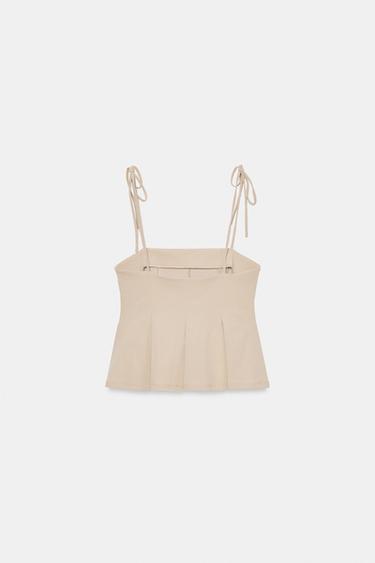 PEPLUM STRAPPY TOP - Beige by Zara - Image 6