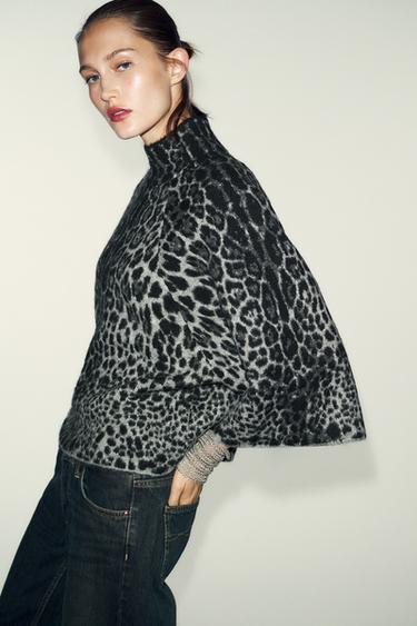 PULL EN MAILLE À MANCHES LARGES - Gris de Zara - Image 2