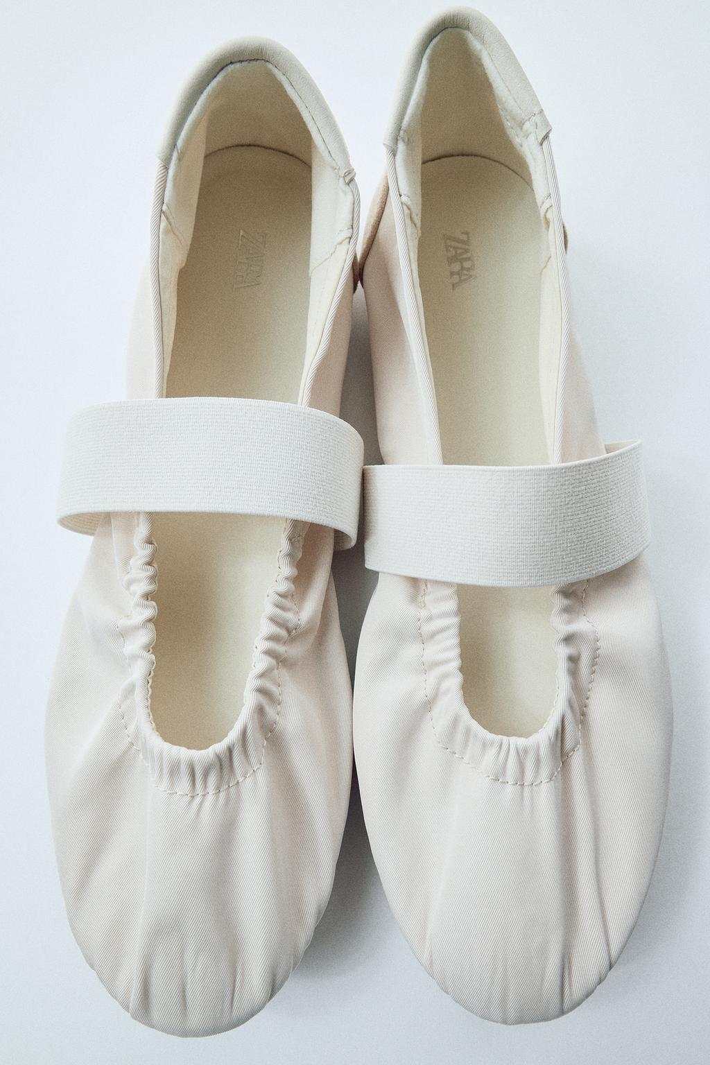 ELASTICATED SPORTY BALLERINA FLATS