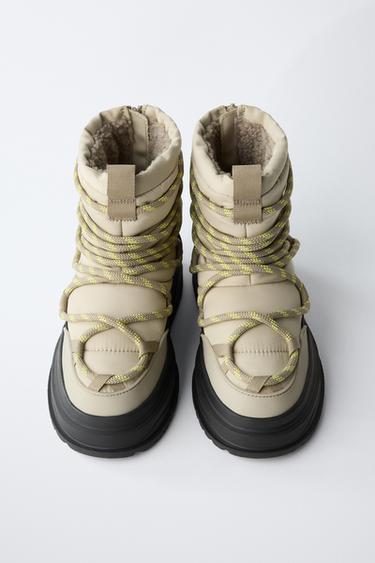 WATER-REPELLENT BOOTS - Ecru White by Zara - Image 3