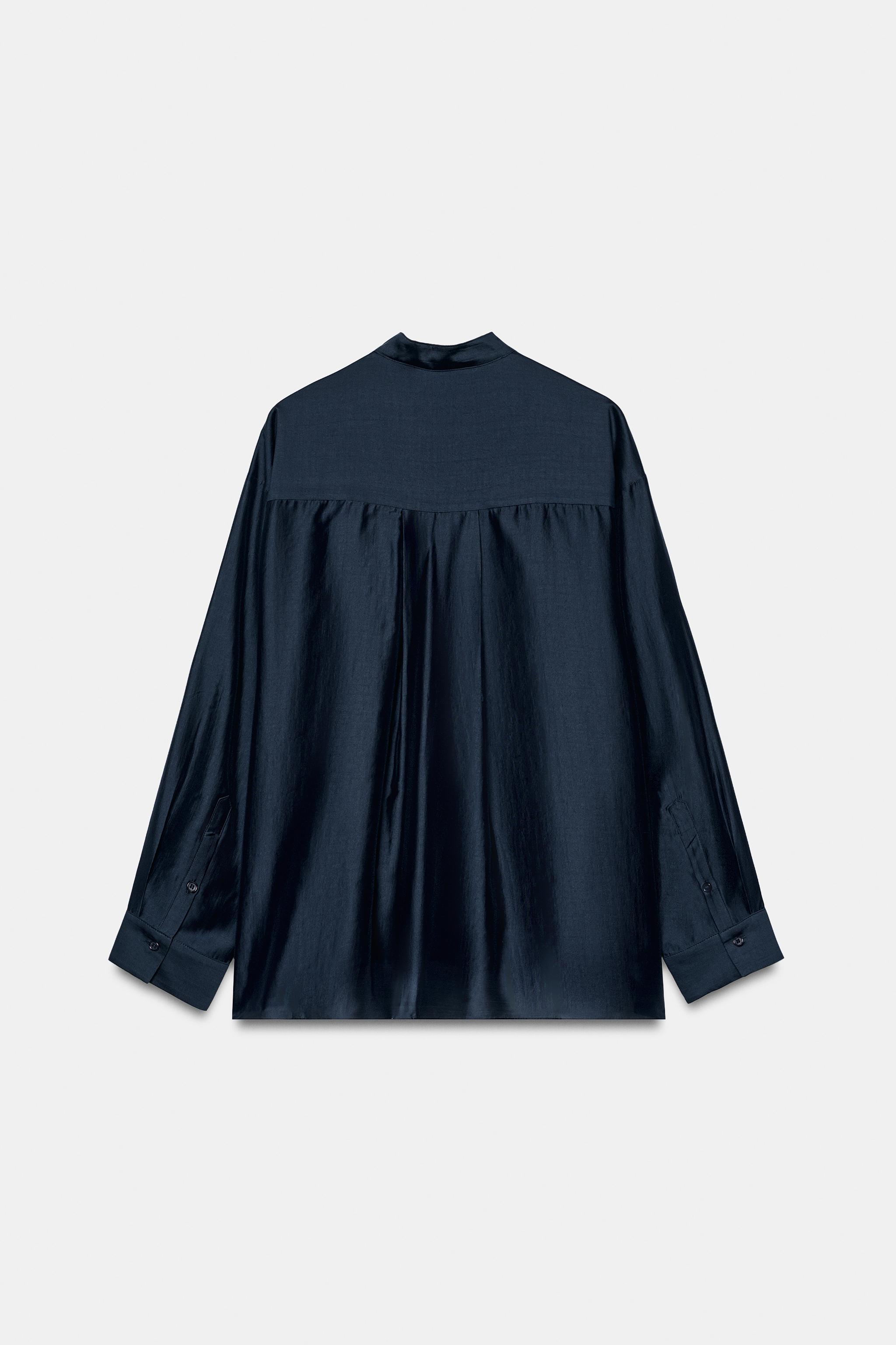 ZW COLLECTION MANDARIN COLLAR SHIRT