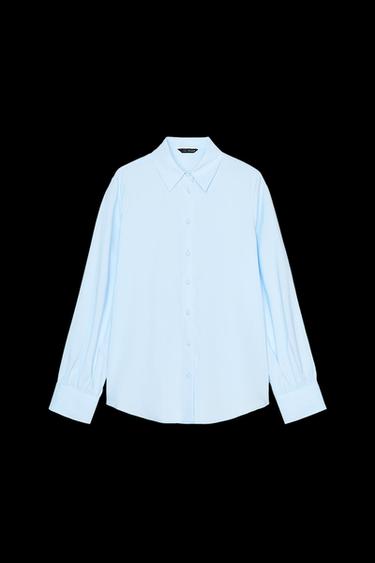 Zara SHIRT WITH LINED BUTTONS - Sky blue - Image 0