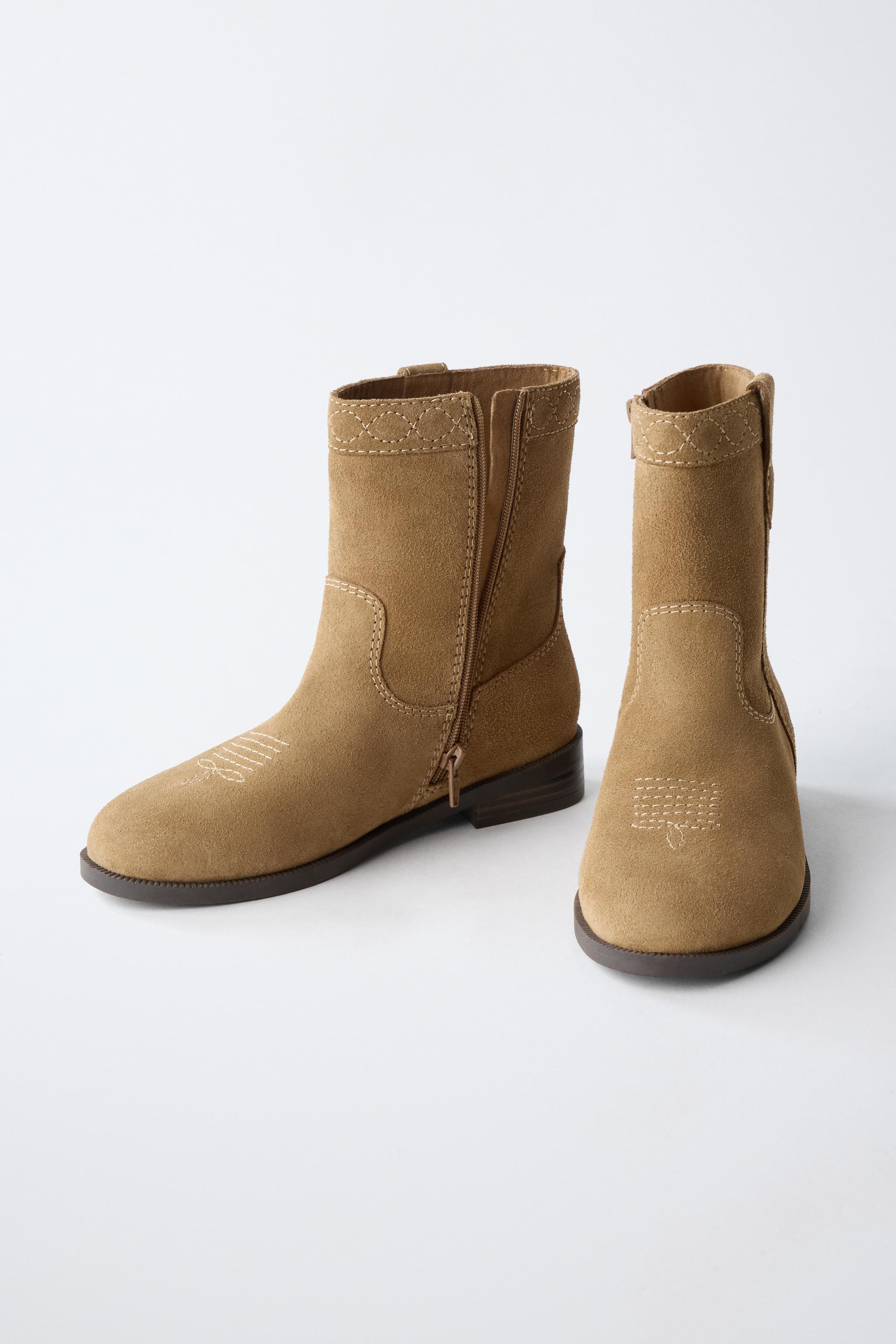 LEATHER COWBOY ANKLE BOOTS
