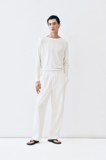 RELAXED FIT RIBBED T-SHIRT - White by Zara