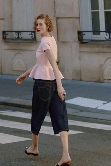 KNIT PEPLUM TOP - Pink by Zara - Image 2