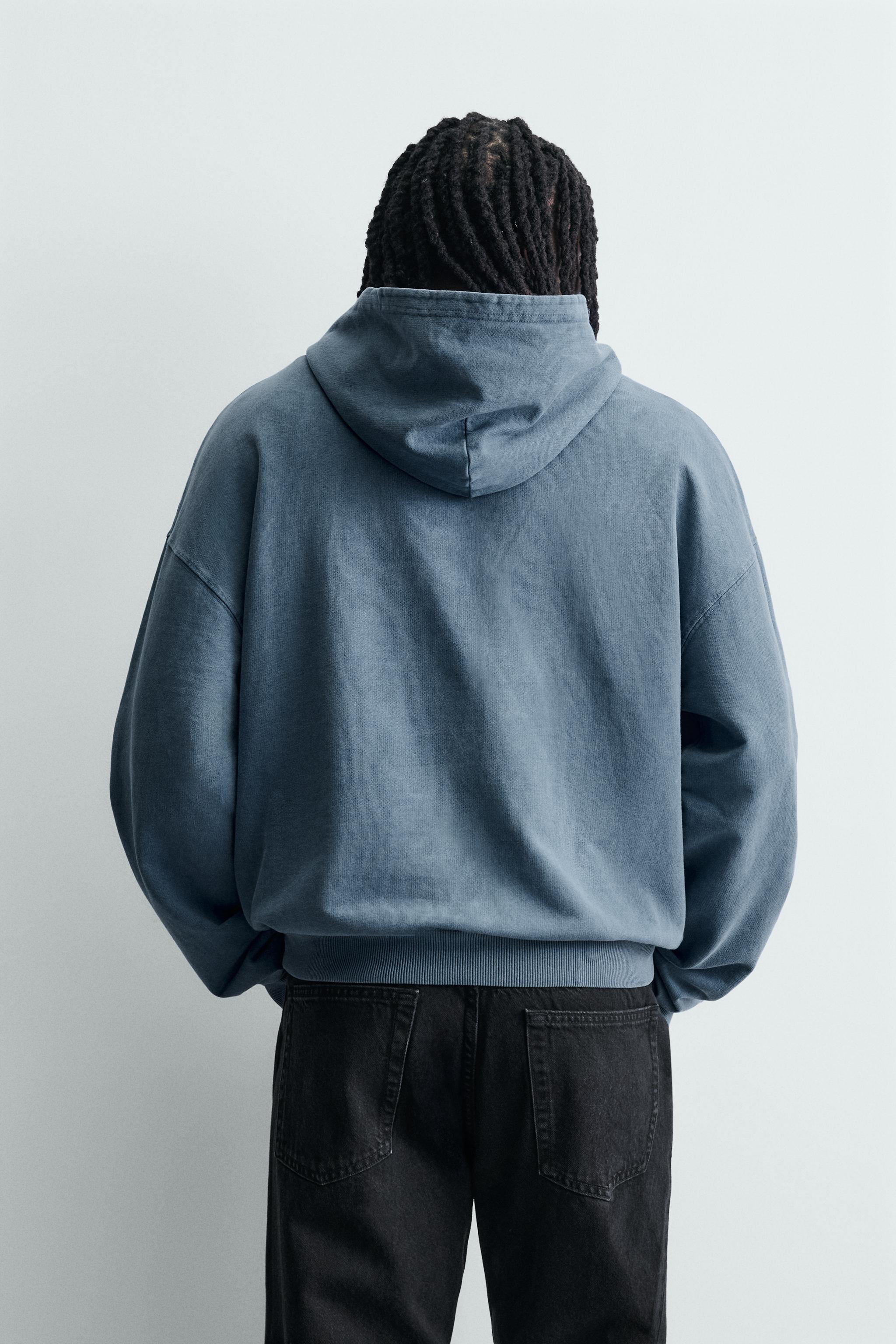 WASHED PRINTED TEXT SWEATSHIRT