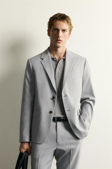 Zara COMFORT SUIT BLAZER - Gray