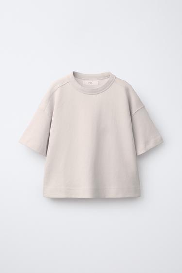 BASIC INTERLOCK T-SHIRT - Ecru by Zara