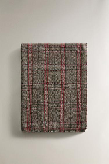 CHRISTMAS TARTAN THROW - Dark green by Zara