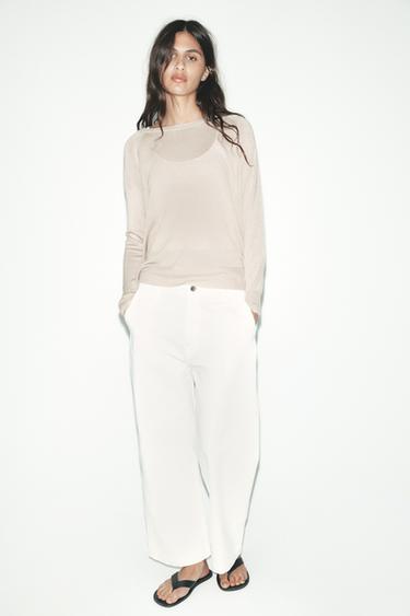 Zara BASIC KNIT SWEATER - Light mink