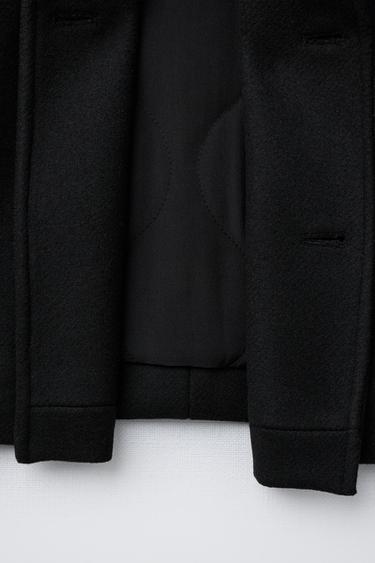 MANTEAU EN DRAP DE LAINE - Noir de Zara - Image 6