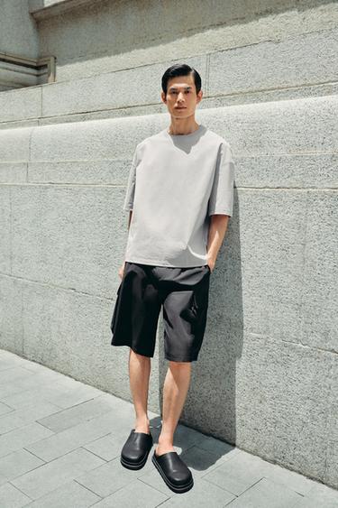 Zara 寬鬆版科技 T 恤 - 珍珠灰色 - 圖片 0
