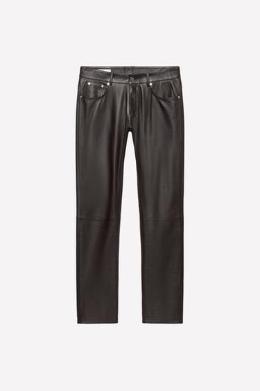 LEATHER SLIM FIT TROUSERS LUDOVIC DE SAINT SERNIN x ZARA - Brown by Zara