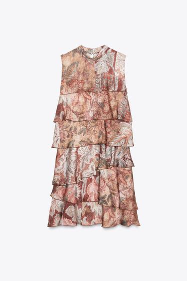 RUFFLED PRINTED MINI DRESS - Multicoloured by Zara - Image 4