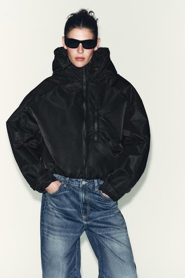 CASACO ACOLCHOADO CAPUZ WATER REPELLENT WINDPROOF - Preto da Zara