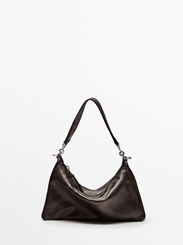 Zara Small nappa leather bag with compartments - Brown - Image 0