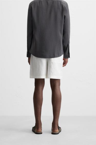 BERMUDA 100 % LIN - Blanc de Zara - Image 2
