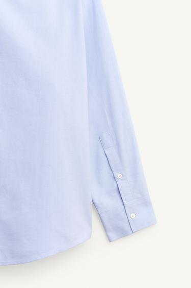 LIMITED EDITION EMBROIDERED OXFORD SHIRT - Light blue by Zara - Image 8