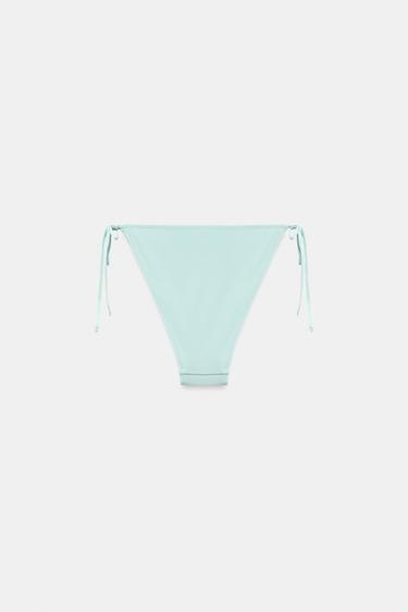 BAS DE BIKINI À CLOUS ET LIENS À NOUER - Turquoise clair de Zara - Image 4