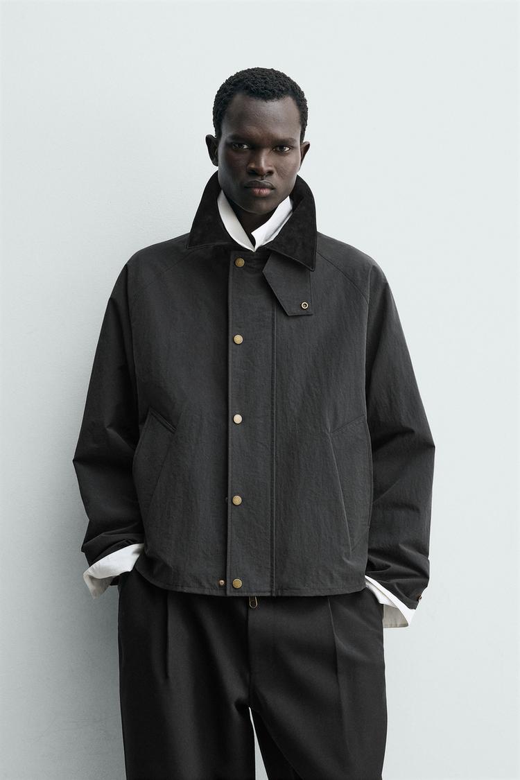 ZARA TECHNICAL JACKET WITH CONTRAST COLLAR