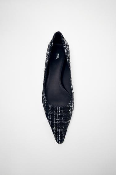 POINTED FABRIC BALLERINA - Black by Zara