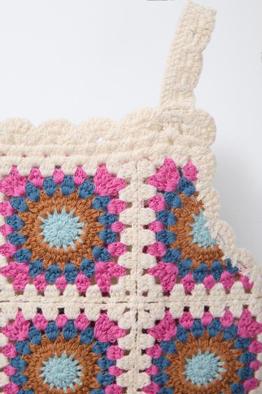 TOP EN MAILLE CROCHET À VOLANT - Multicolore de Zara - Image 3