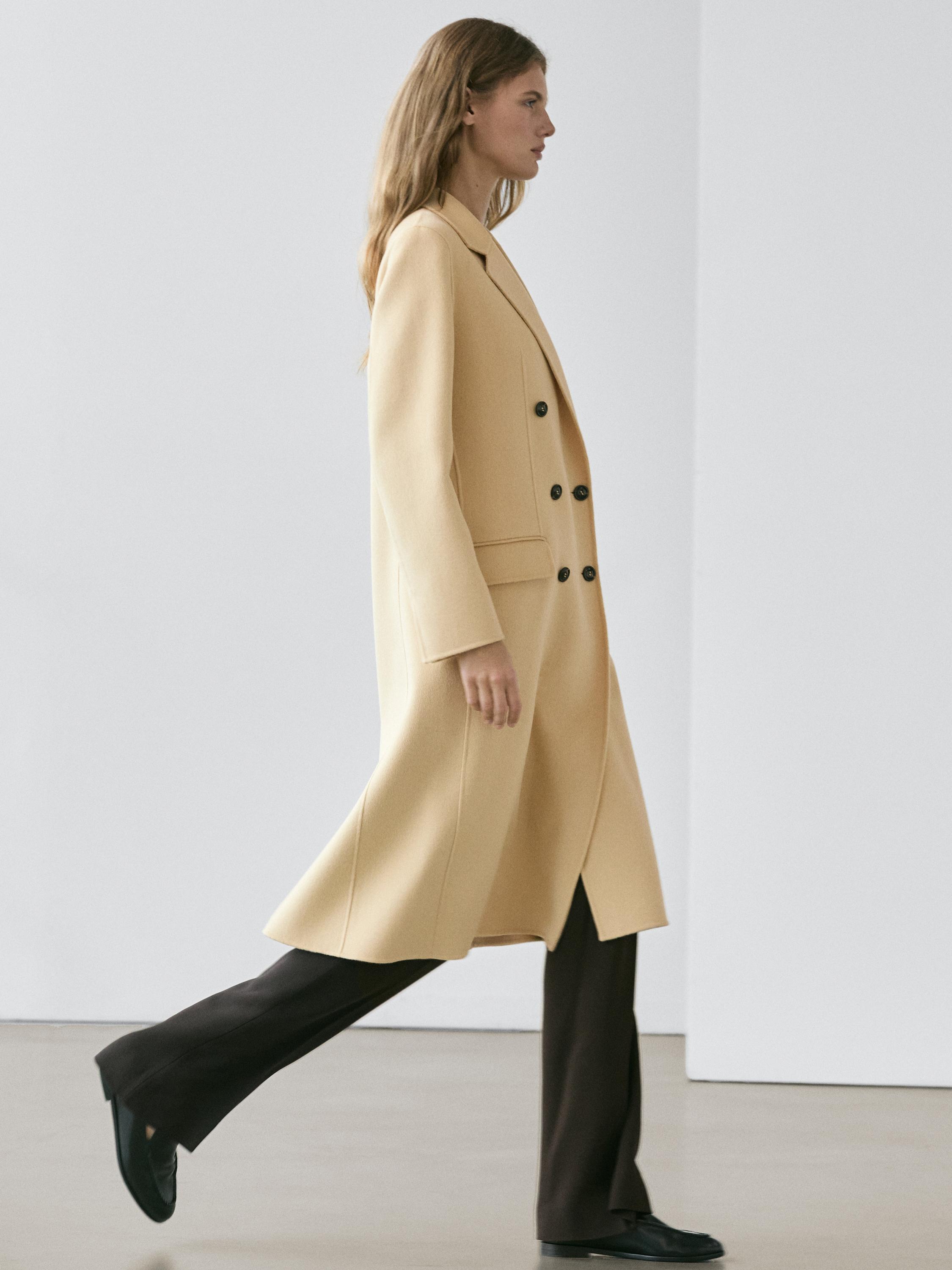 Long wool blend surplice coat