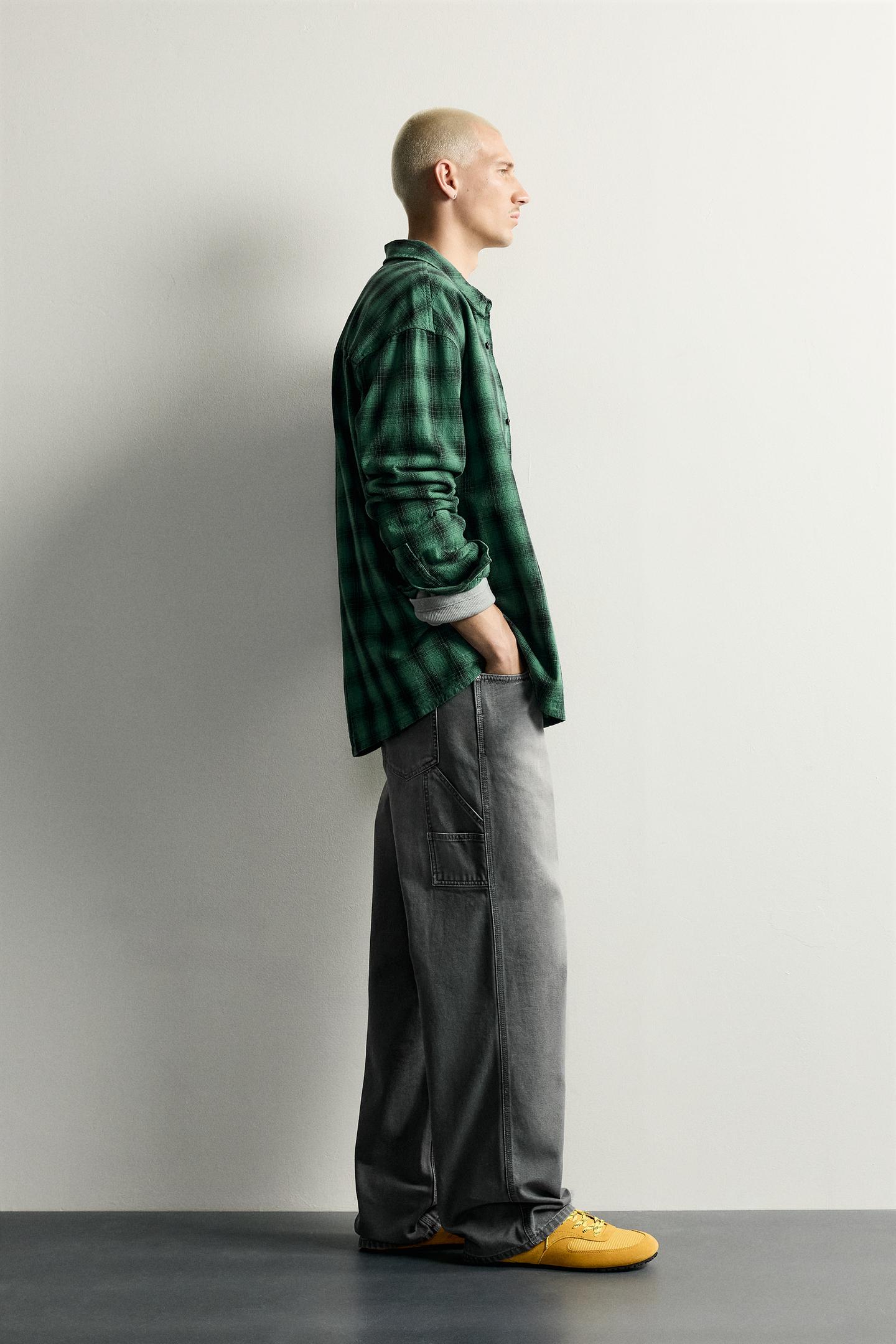 Мужские брюки Zara Relaxed-Fit Carpenter Pocket, цвет: Тёмный серый — фото 4