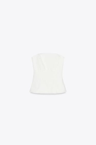 TOP BANDEAU DENIM TRF - Blanc de Zara - Image 6