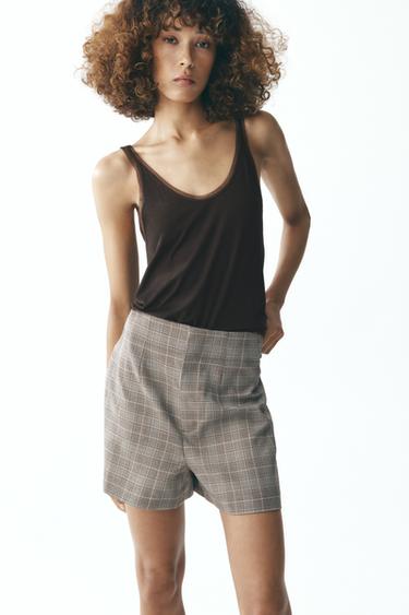 TOP COMBINADO TUL - Marrón oscuro de Zara